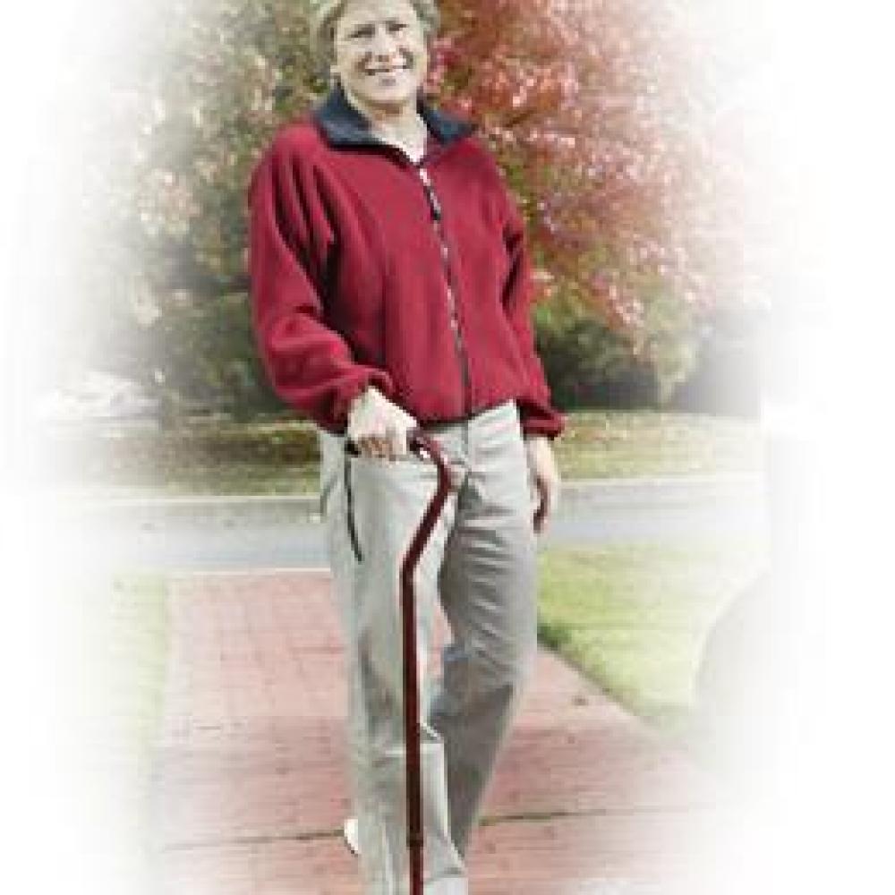 Image for product - Adjustable Height Offset Handle Cane With Gel Hand Grip