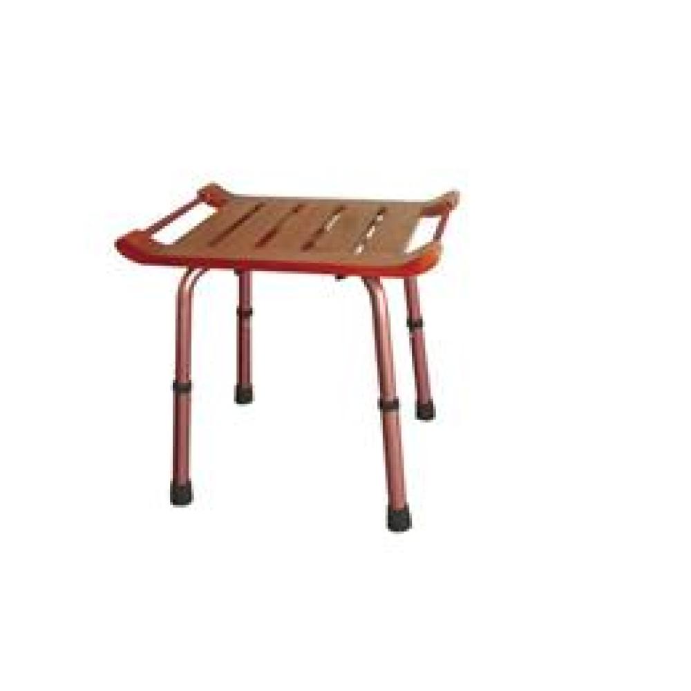Image for product - Adjustable Height Teak Bath Bench Stool